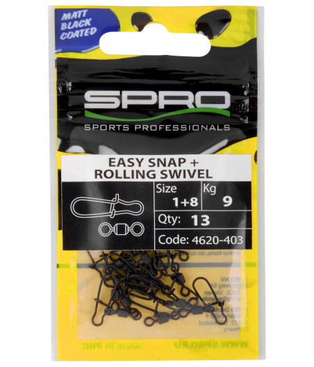 MATTE BLACK EASY SNAP + EMERILLON SWIVEL